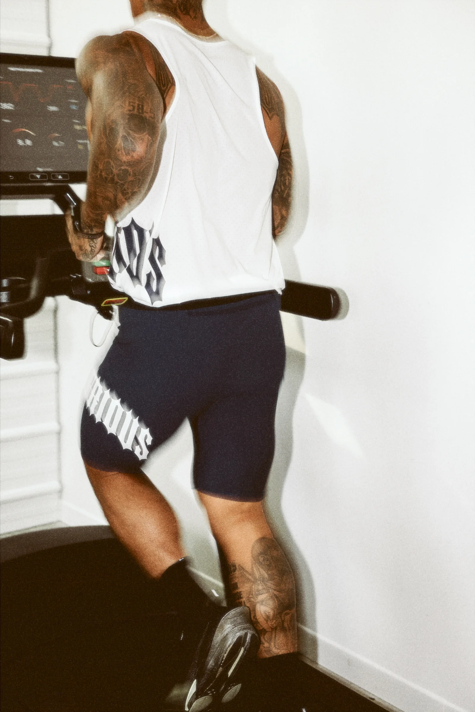 Detail of the supplied Glorious kit and athlete tattoos during training